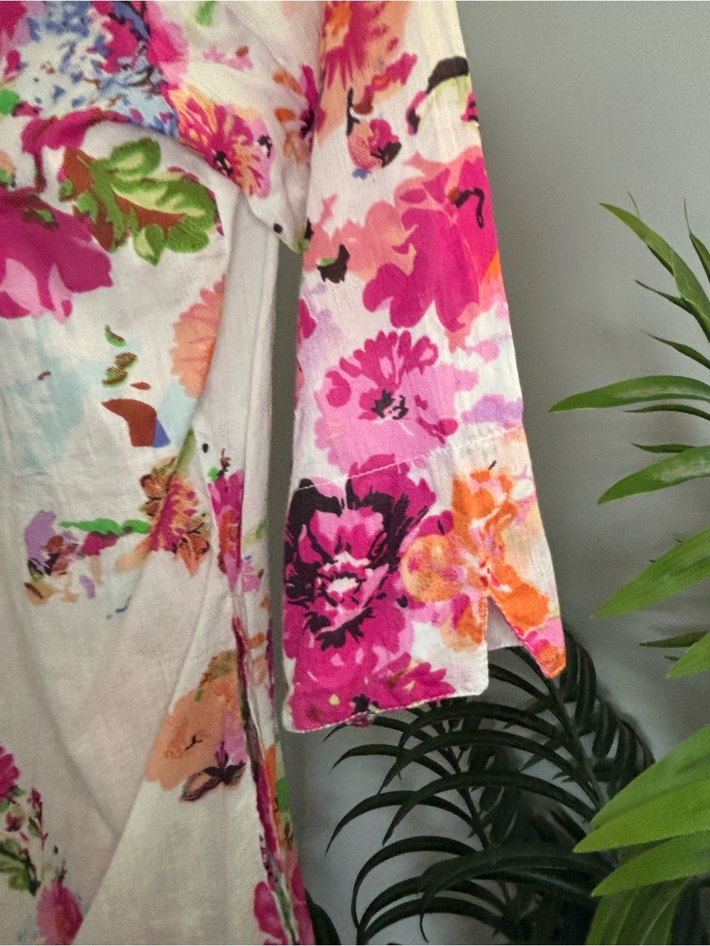 La Cera Floral Pintuck Dress with Pink & Coral Flowers - Picture 11 of 16